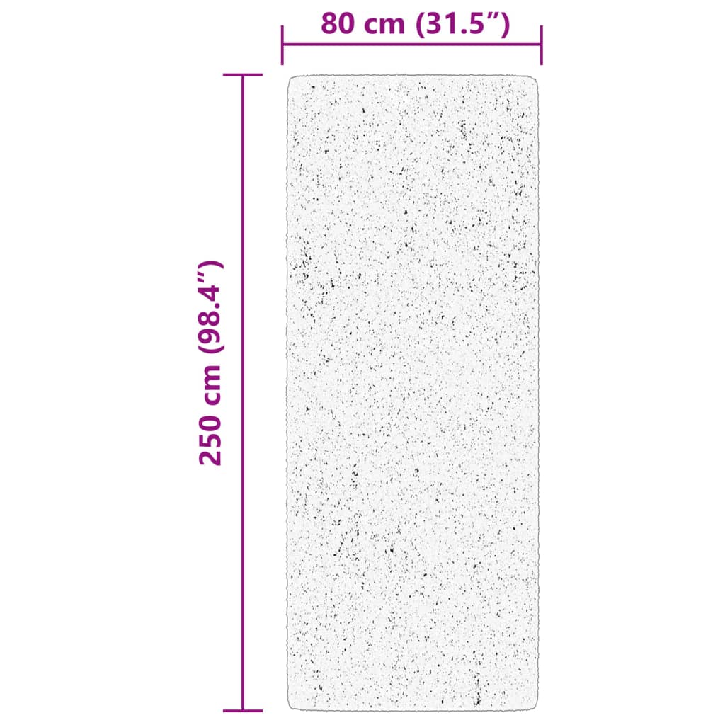 Rug HUARTE Short Pile Soft and Washable Beige 80x250 cm