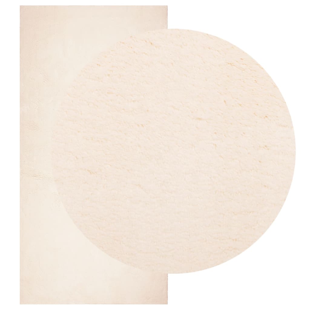 Rug HUARTE Short Pile Soft and Washable Beige 100x200 cm