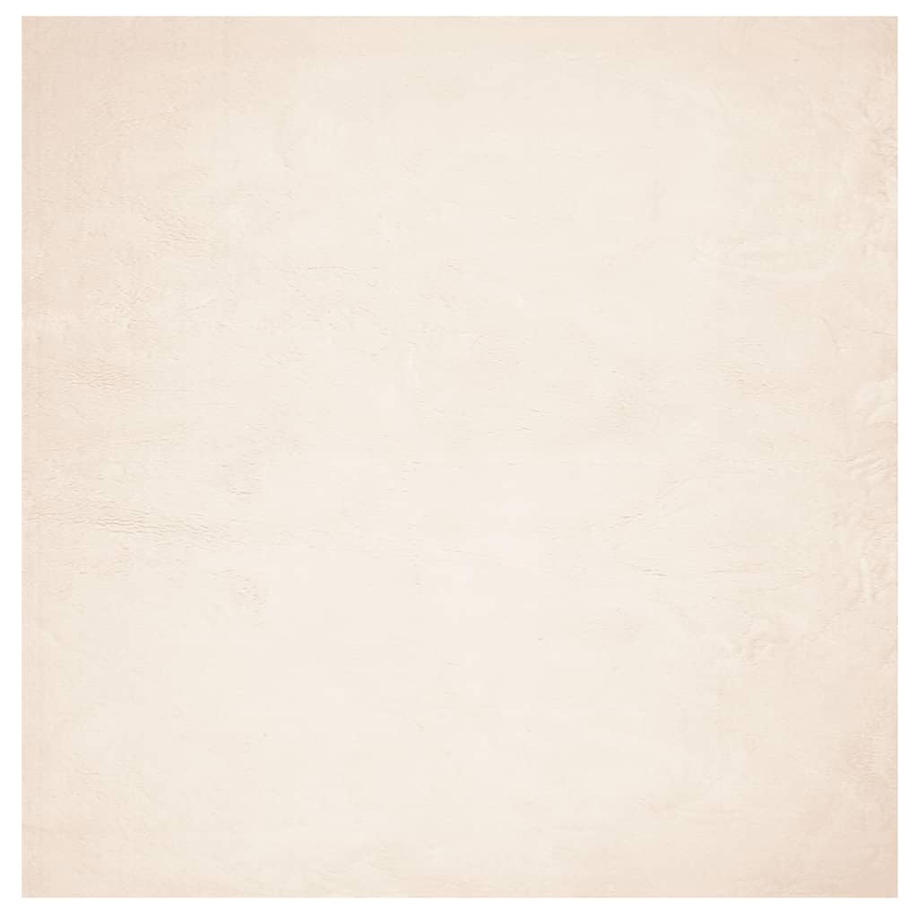 Rug HUARTE Short Pile Soft and Washable Beige 120x120 cm
