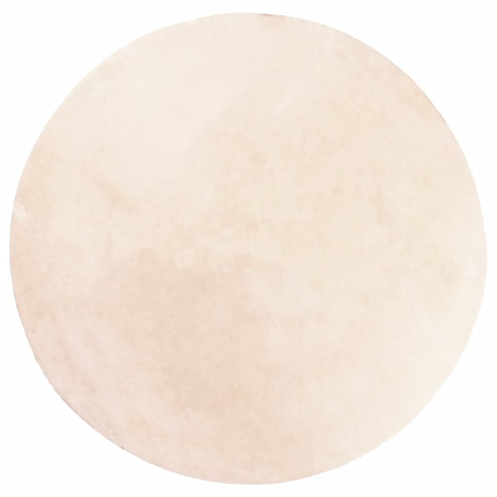 Rug HUARTE Short Pile Soft and Washable Beige Ø 200 cm