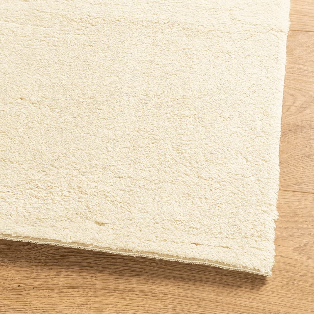 Rug HUARTE Short Pile Soft and Washable Cream 80x250 cm