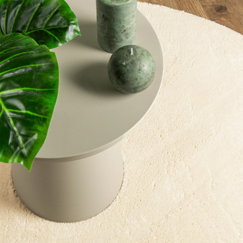 Rug HUARTE Short Pile Soft and Washable Cream Ø 160 cm
