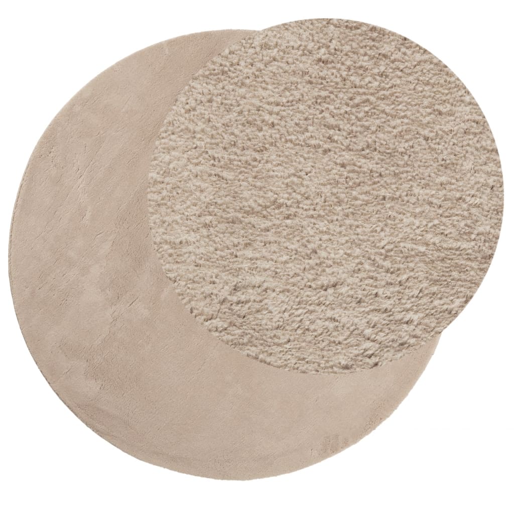 Rug HUARTE Short Pile Soft and Washable Sand Ø 160 cm