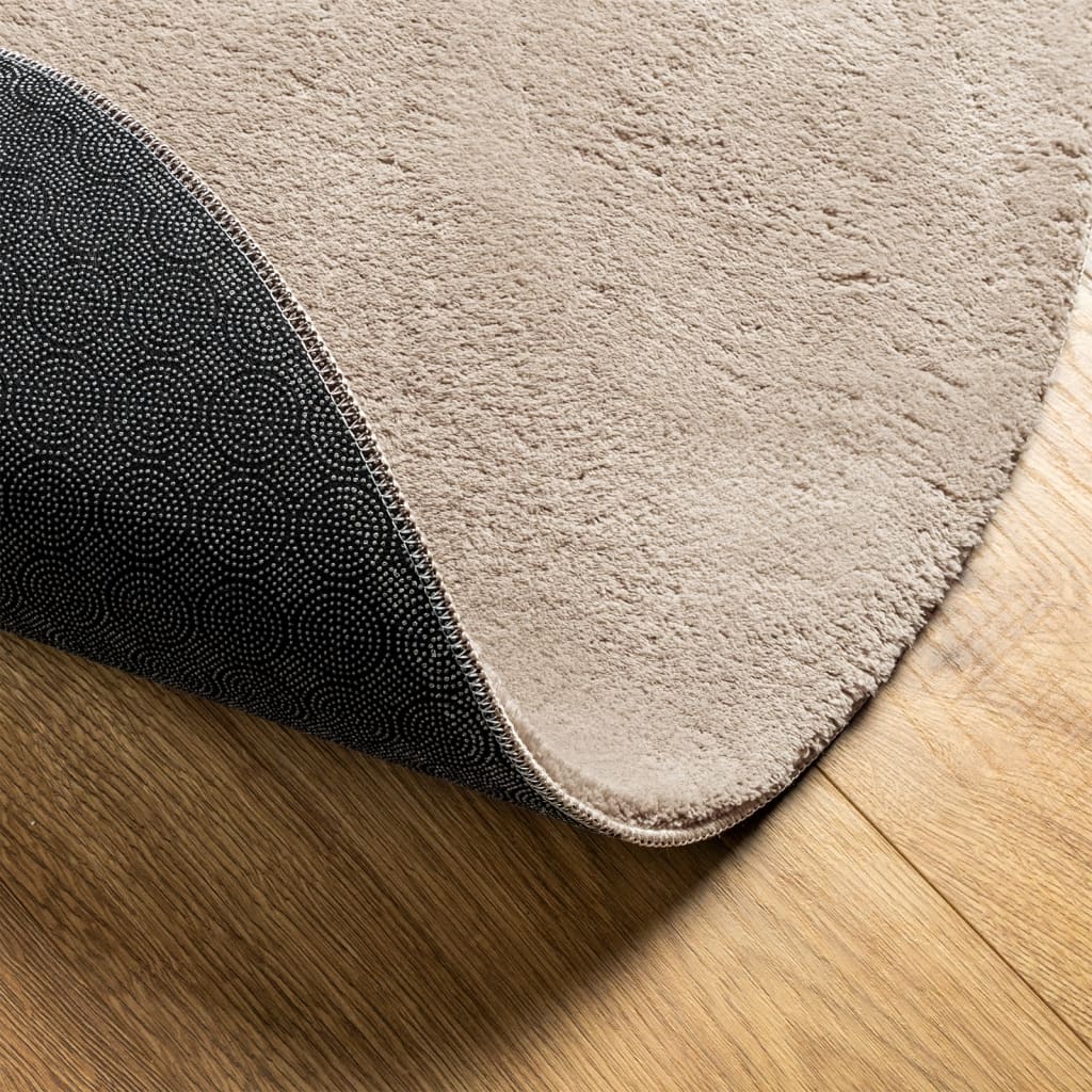 Rug HUARTE Short Pile Soft and Washable Sand Ø 160 cm