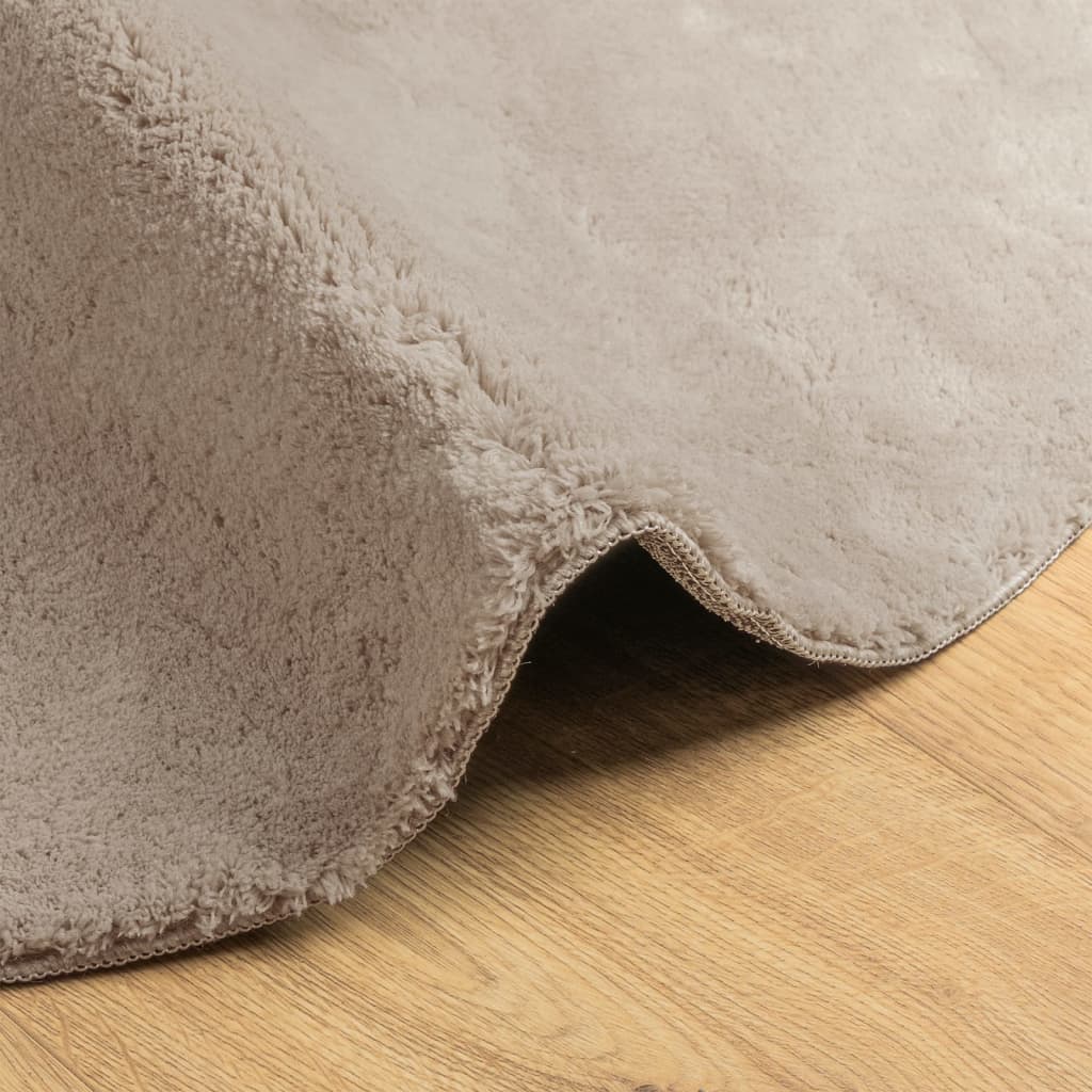 Rug HUARTE Short Pile Soft and Washable Sand Ø 160 cm