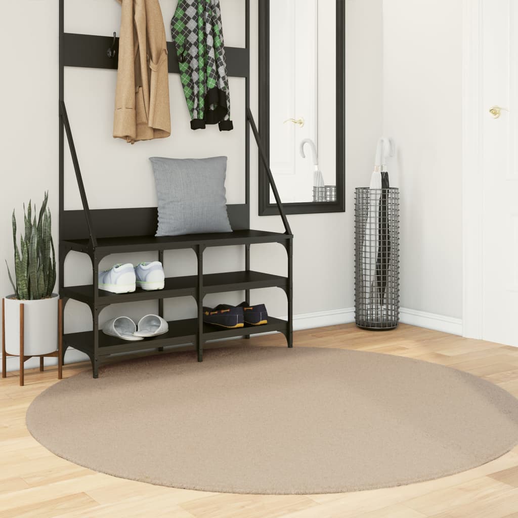 Rug HUARTE Short Pile Soft and Washable Sand Ø 160 cm