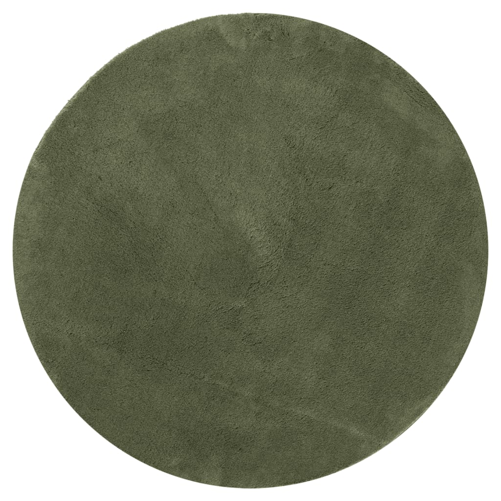 Rug HUARTE Short Pile Soft and Washable Forest Green Ø 100 cm