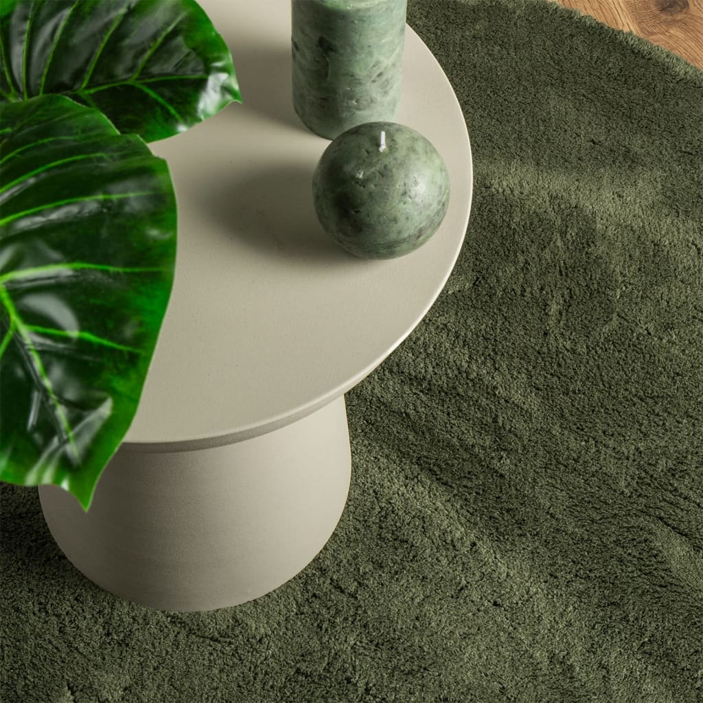 Rug HUARTE Short Pile Soft and Washable Forest Green Ø 100 cm