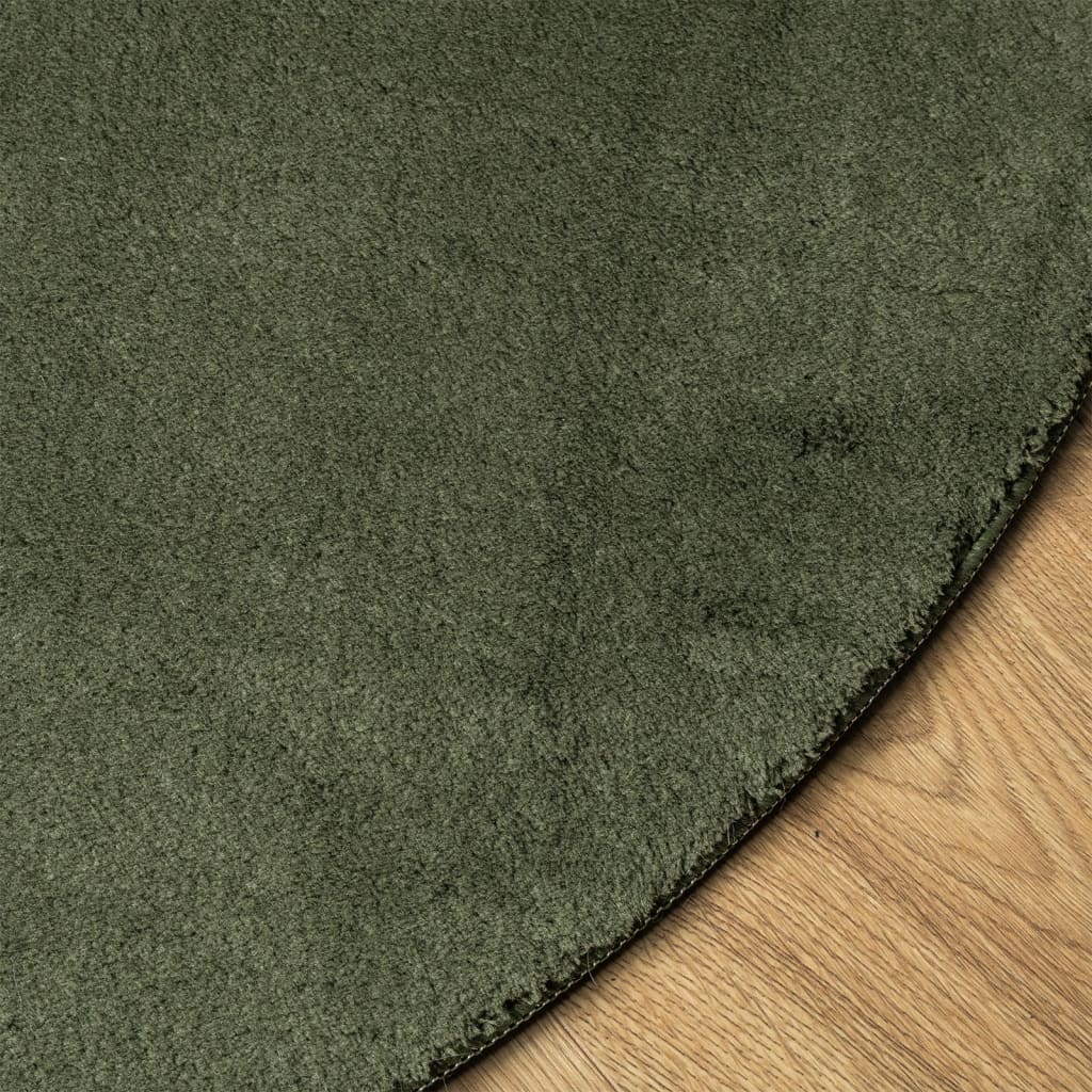 Rug HUARTE Short Pile Soft and Washable Forest Green Ø 200 cm