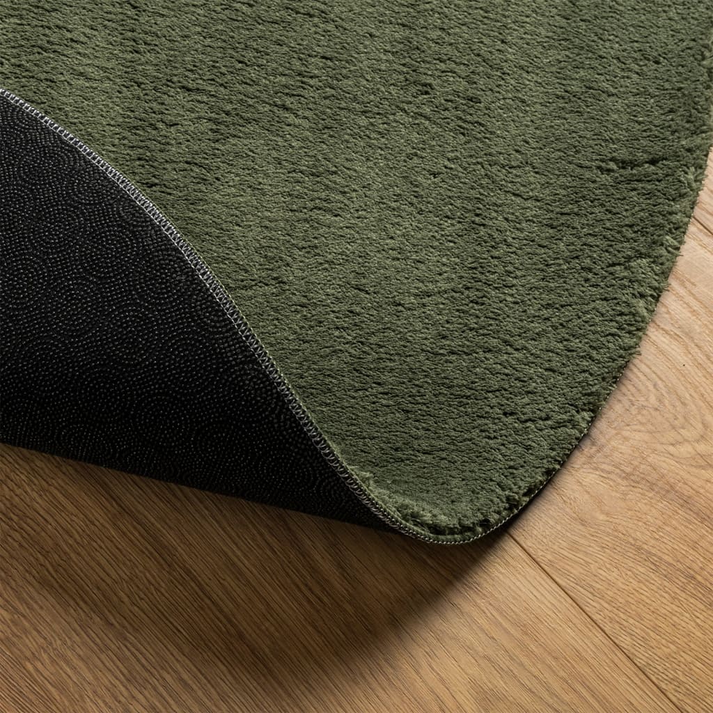 Rug HUARTE Short Pile Soft and Washable Forest Green Ø 200 cm