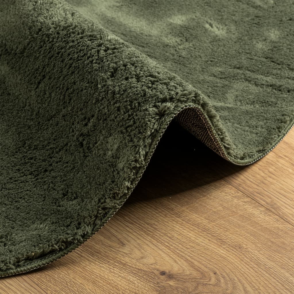 Rug HUARTE Short Pile Soft and Washable Forest Green Ø 200 cm