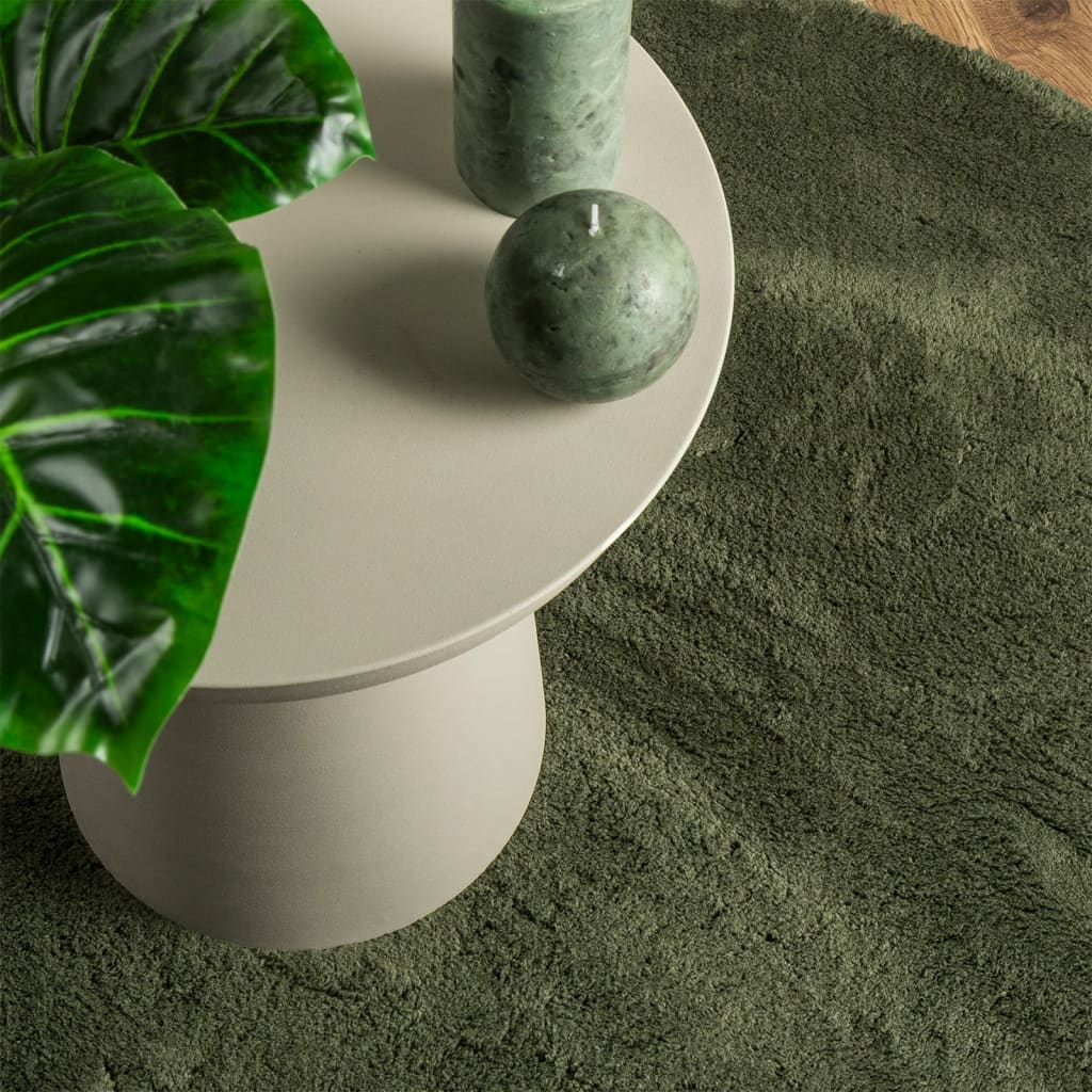 Rug HUARTE Short Pile Soft and Washable Forest Green Ø 200 cm