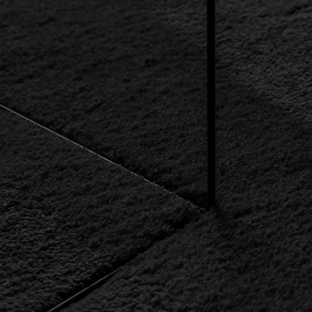 Rug HUARTE Short Pile Soft and Washable Black 60x110 cm