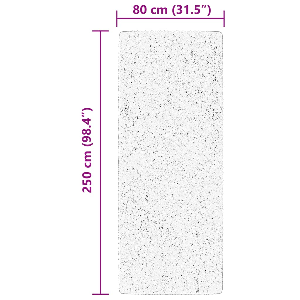 Rug HUARTE Short Pile Soft and Washable Black 80x250 cm