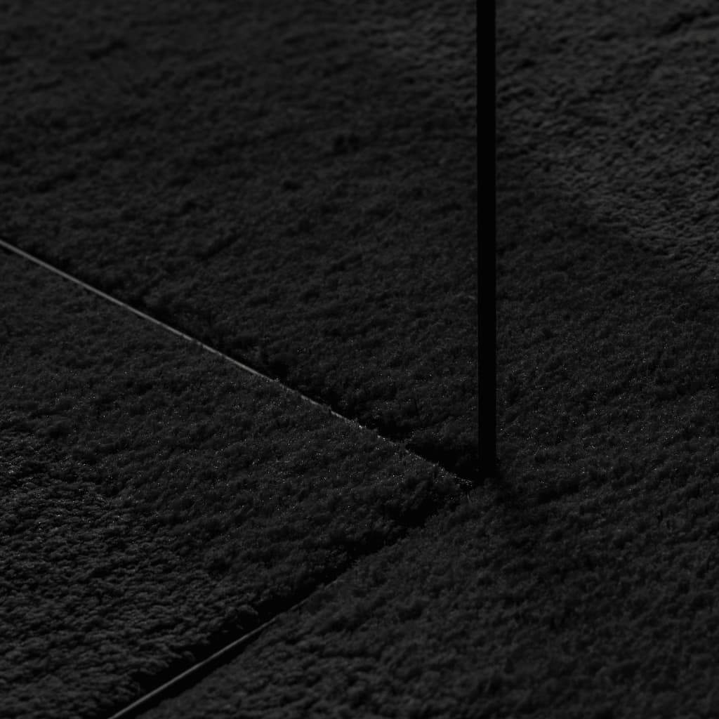 Rug HUARTE Short Pile Soft and Washable Black 200x200 cm