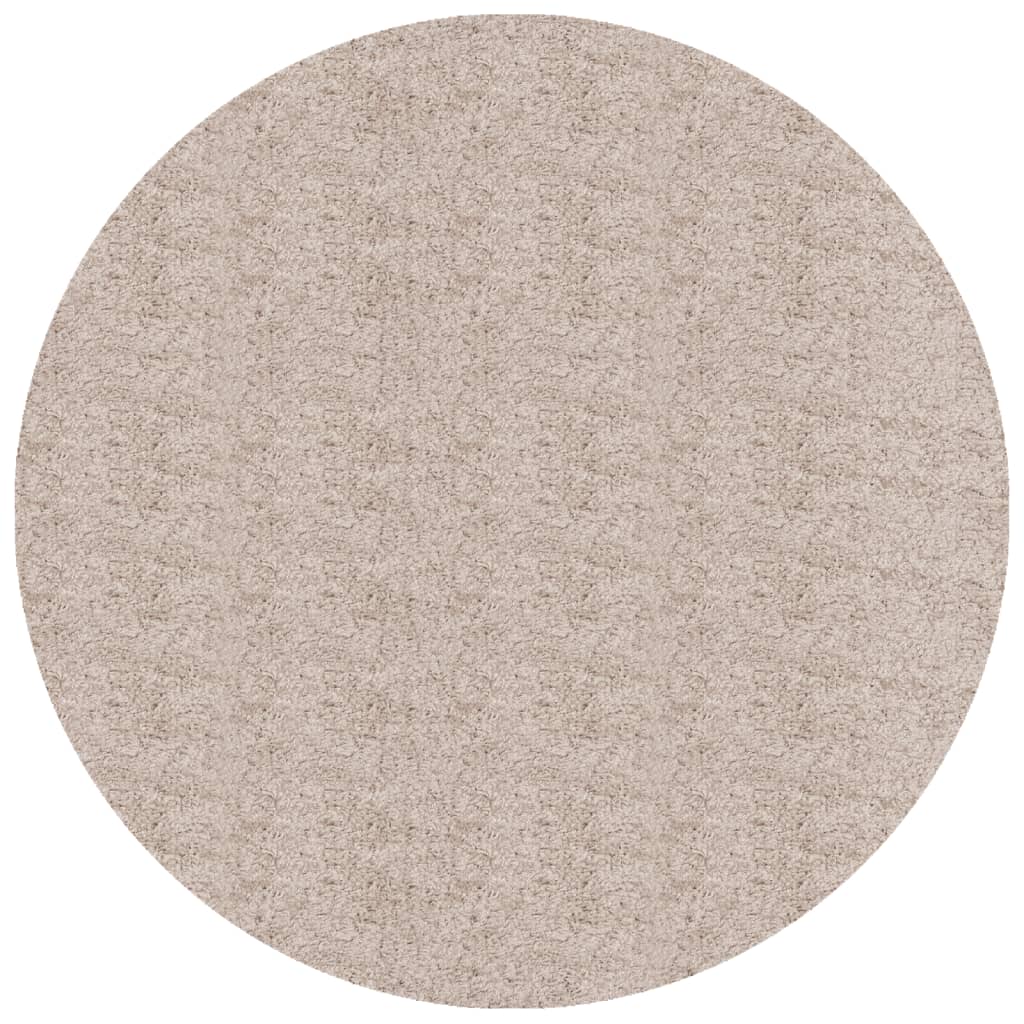 Shaggy Rug PAMPLONA High Pile Modern Beige Ø 80 cm