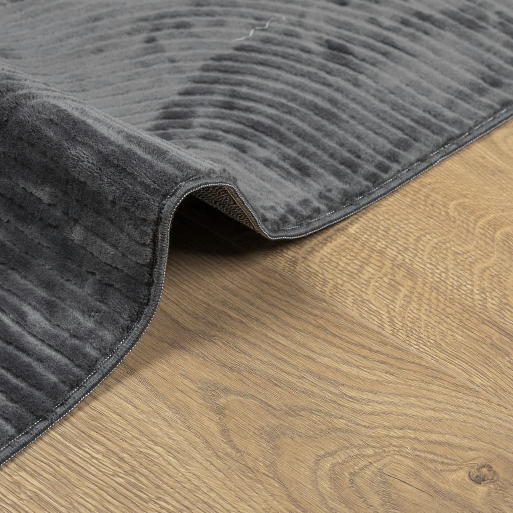 Rug IZA Short Pile Scandinavian Look Anthracite 80x150 cm