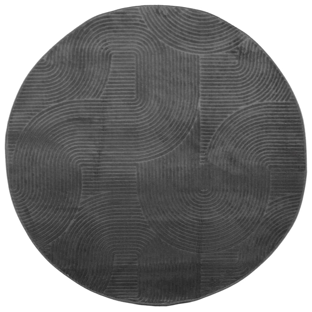 Rug IZA Short Pile Scandinavian Look Anthracite Ø 160 cm