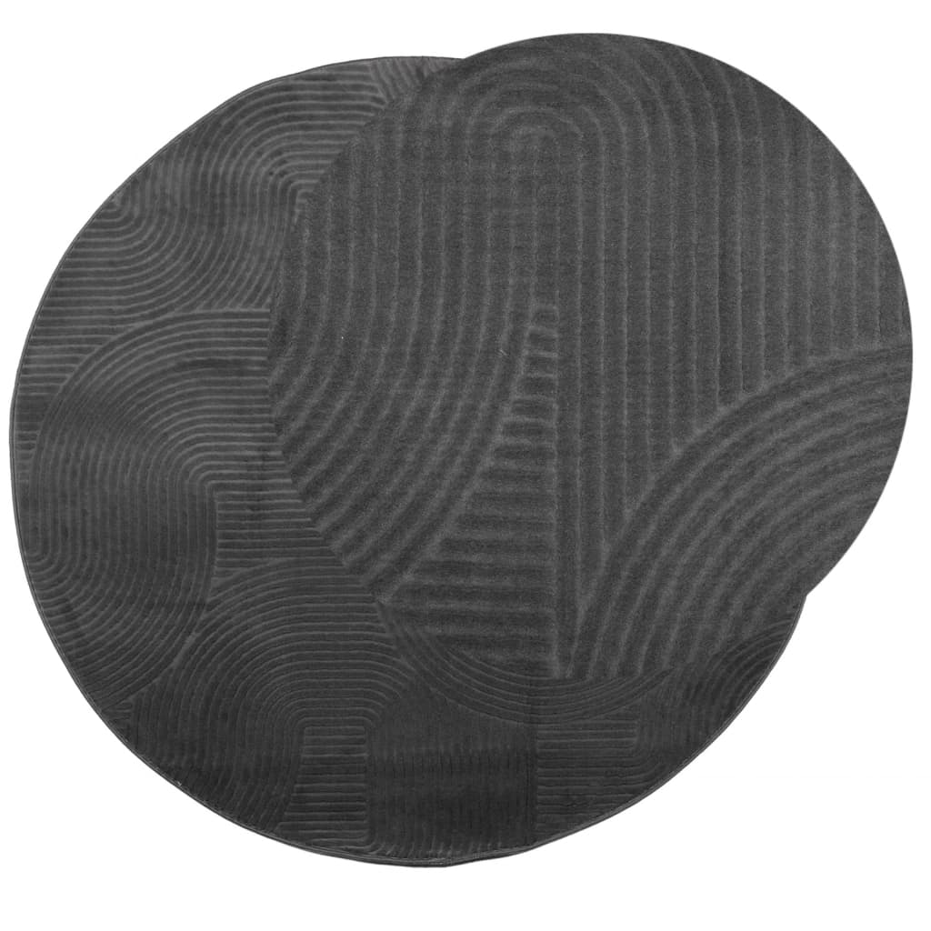 Rug IZA Short Pile Scandinavian Look Anthracite Ø 160 cm