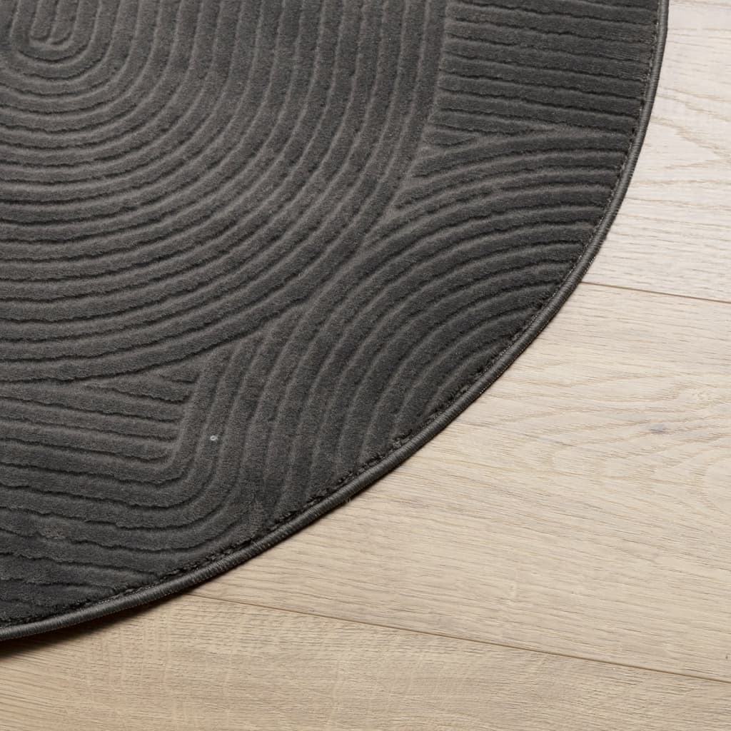 Rug IZA Short Pile Scandinavian Look Anthracite Ø 160 cm