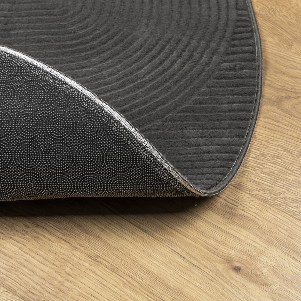 Rug IZA Short Pile Scandinavian Look Anthracite Ø 160 cm
