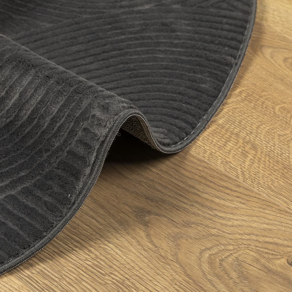 Rug IZA Short Pile Scandinavian Look Anthracite Ø 200 cm