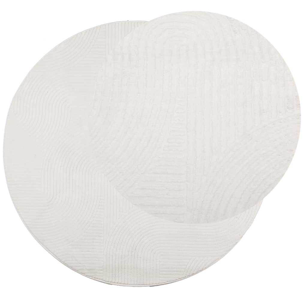 Rug IZA Short Pile Scandinavian Look Cream Ø 120 cm