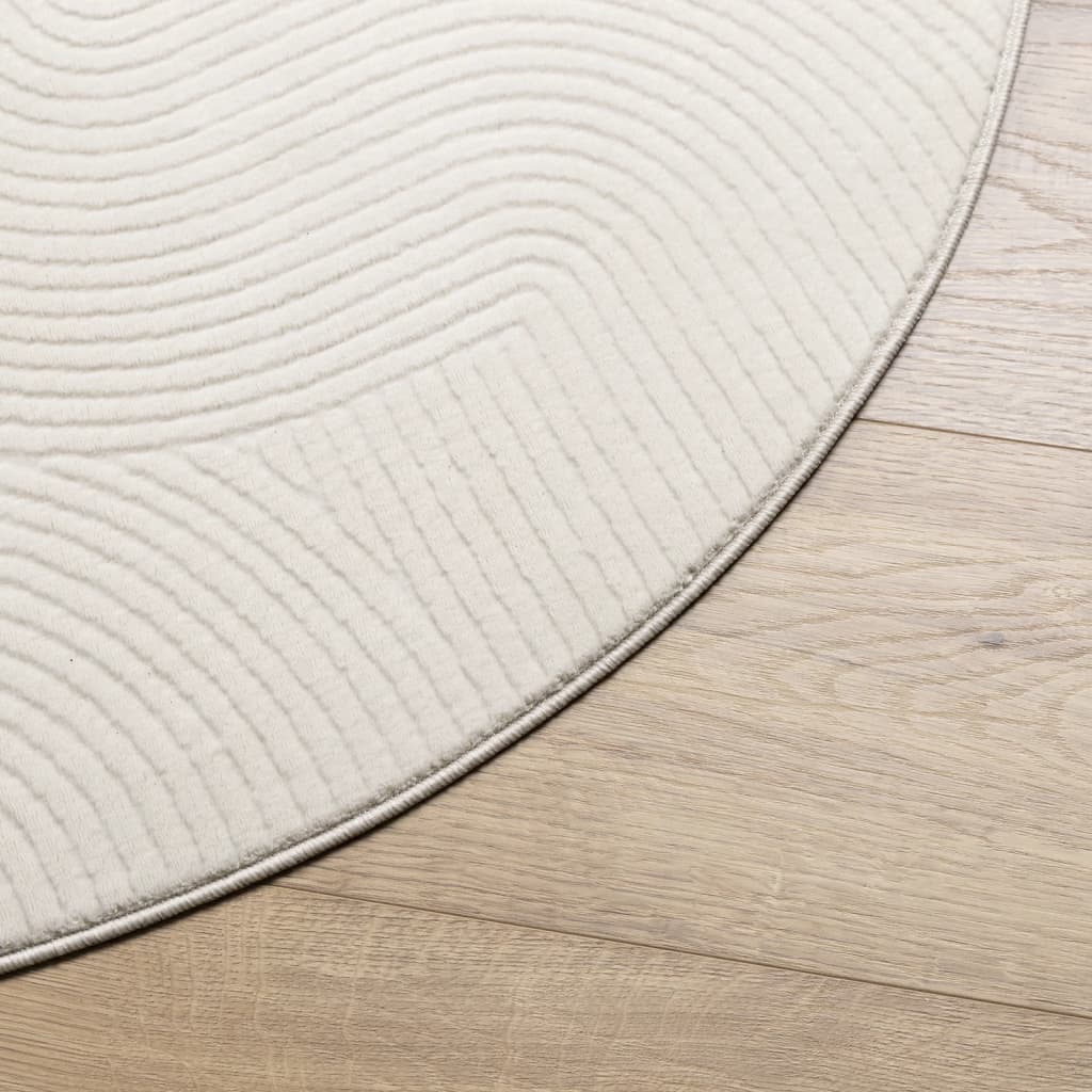 Rug IZA Short Pile Scandinavian Look Cream Ø 120 cm