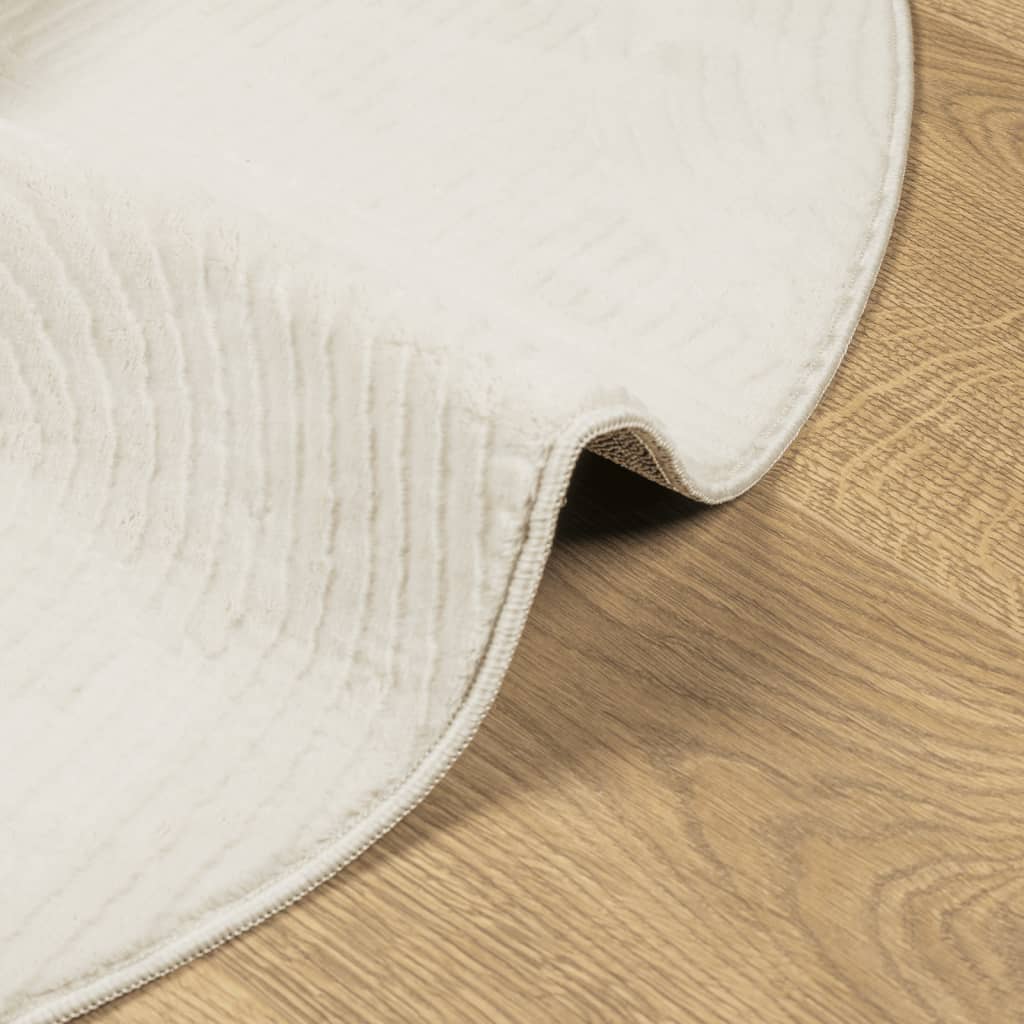 Rug IZA Short Pile Scandinavian Look Cream Ø 120 cm