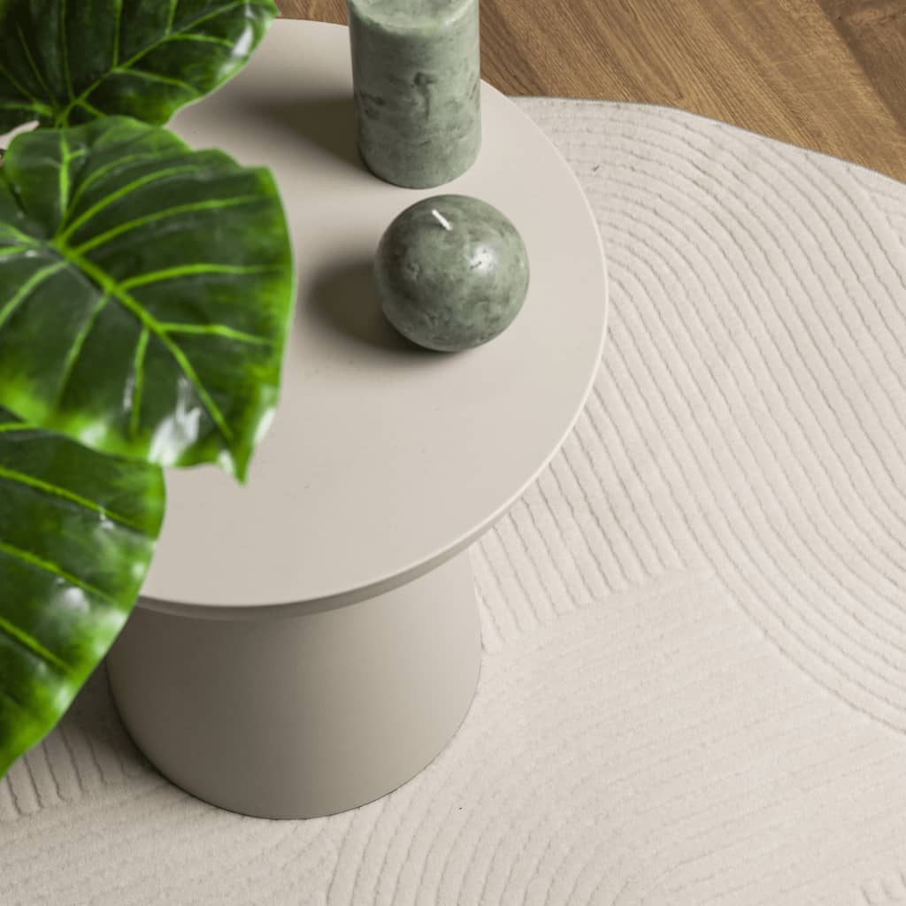 Rug IZA Short Pile Scandinavian Look Cream Ø 120 cm