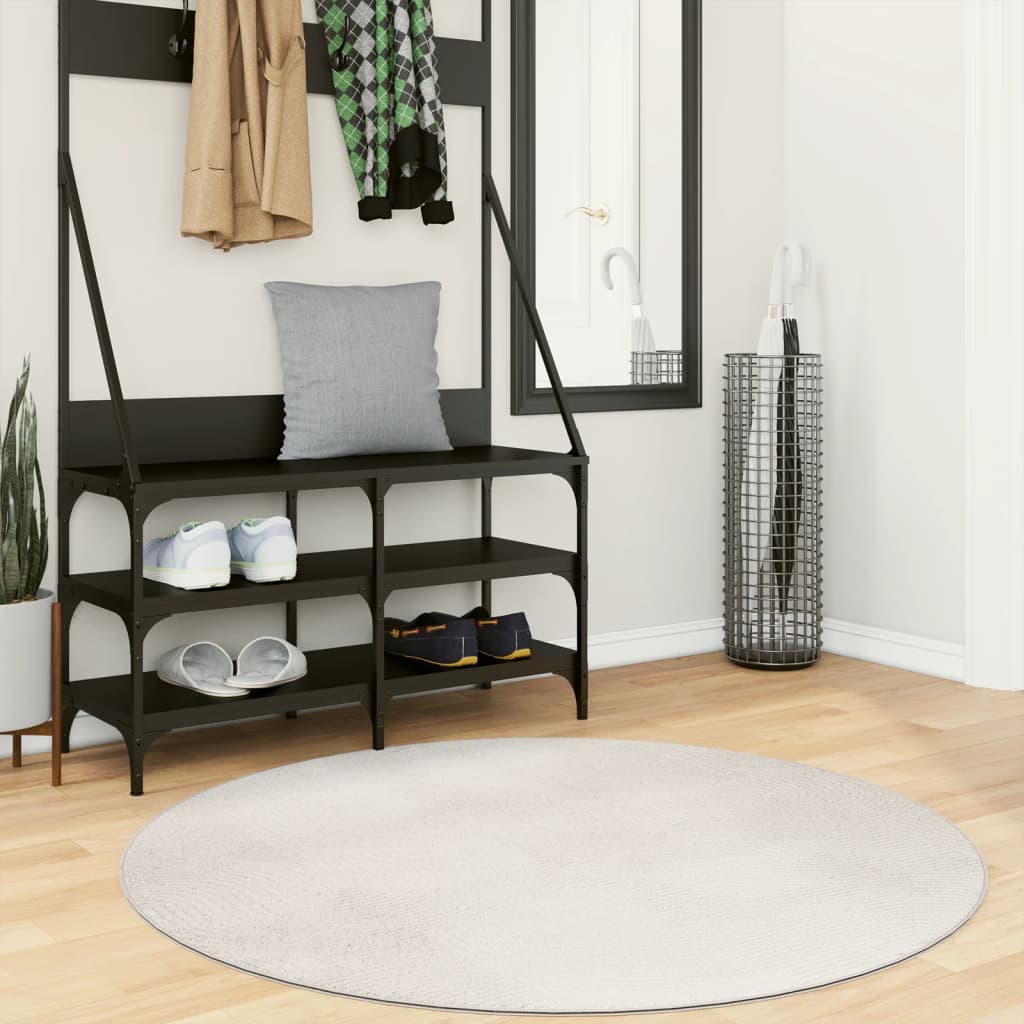 Rug IZA Short Pile Scandinavian Look Cream Ø 120 cm