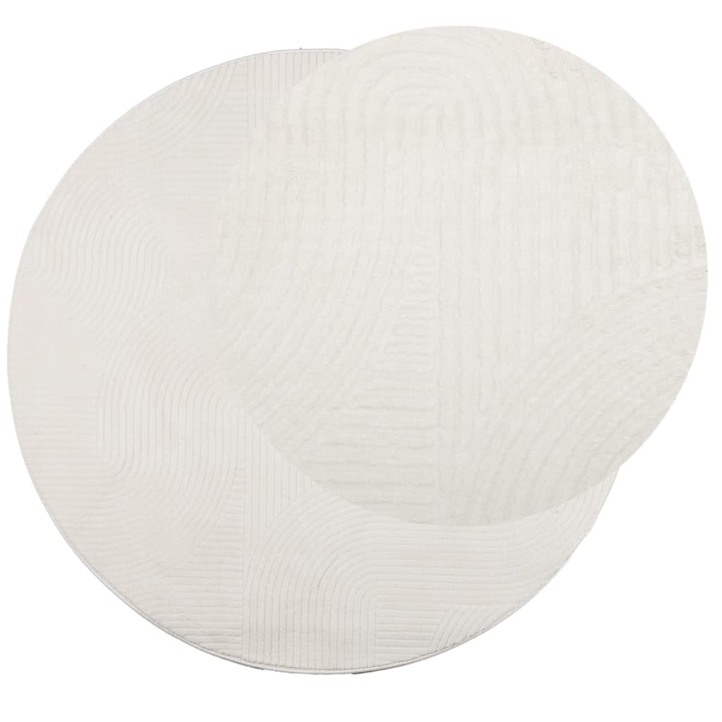 Rug IZA Short Pile Scandinavian Look Cream Ø 160 cm