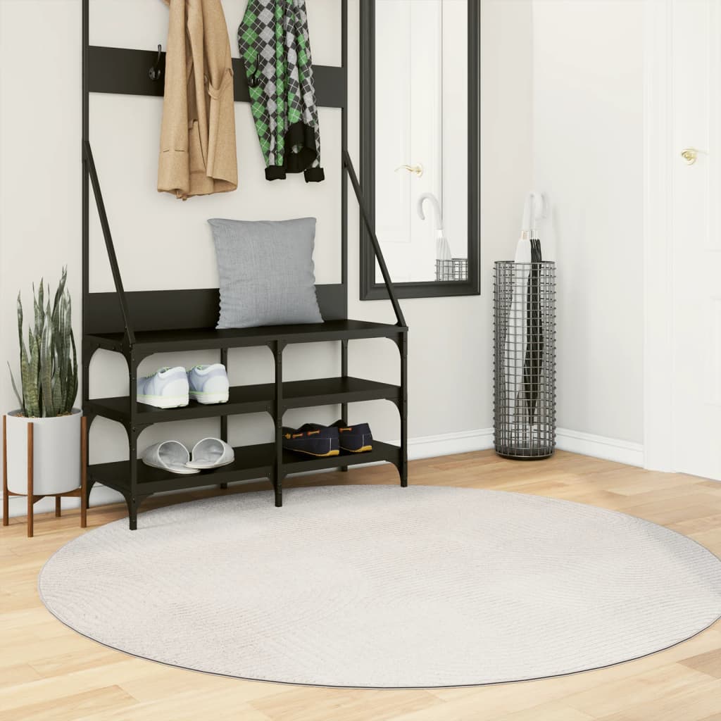 Rug IZA Short Pile Scandinavian Look Cream Ø 160 cm