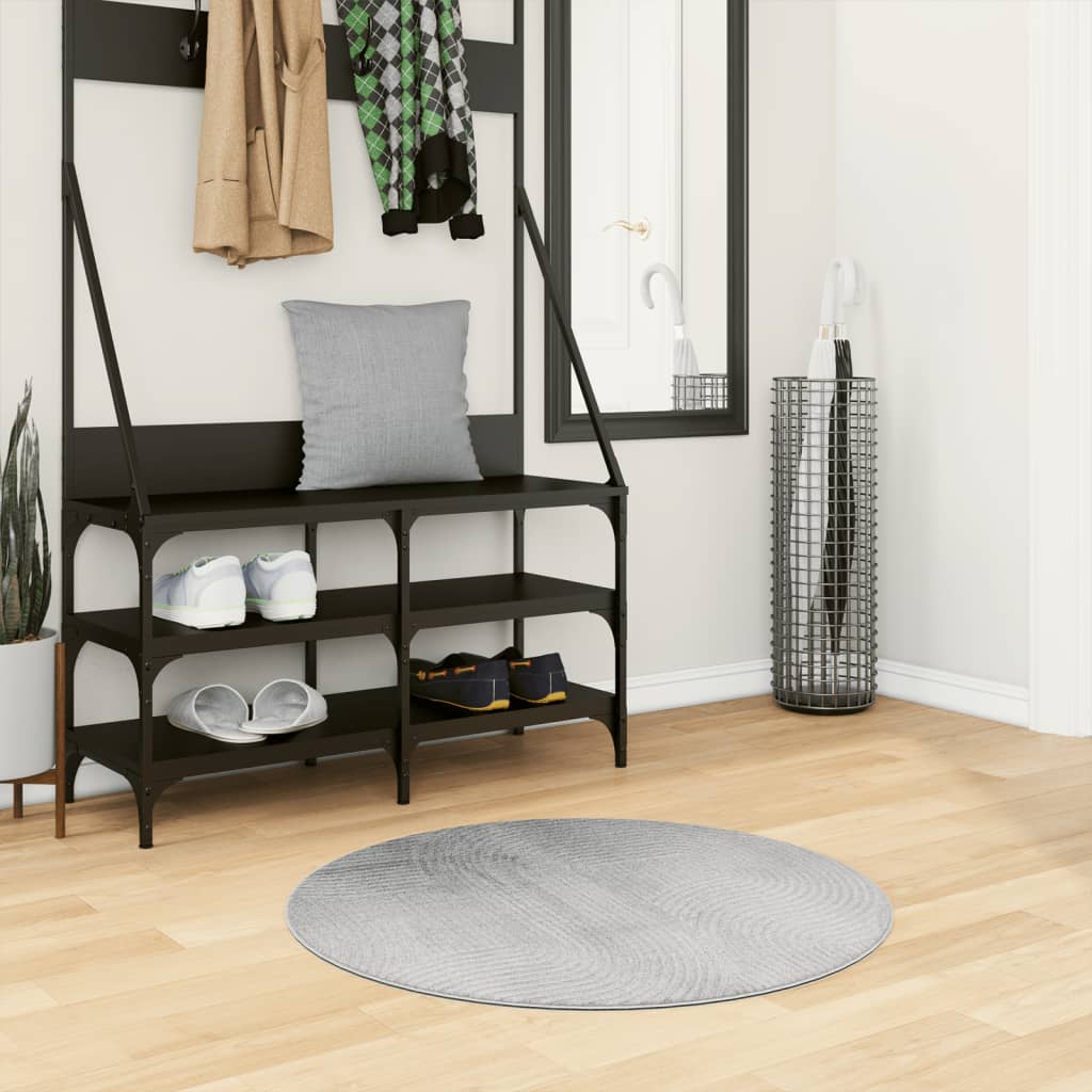 Rug IZA Short Pile Scandinavian Look Grey Ø 80 cm