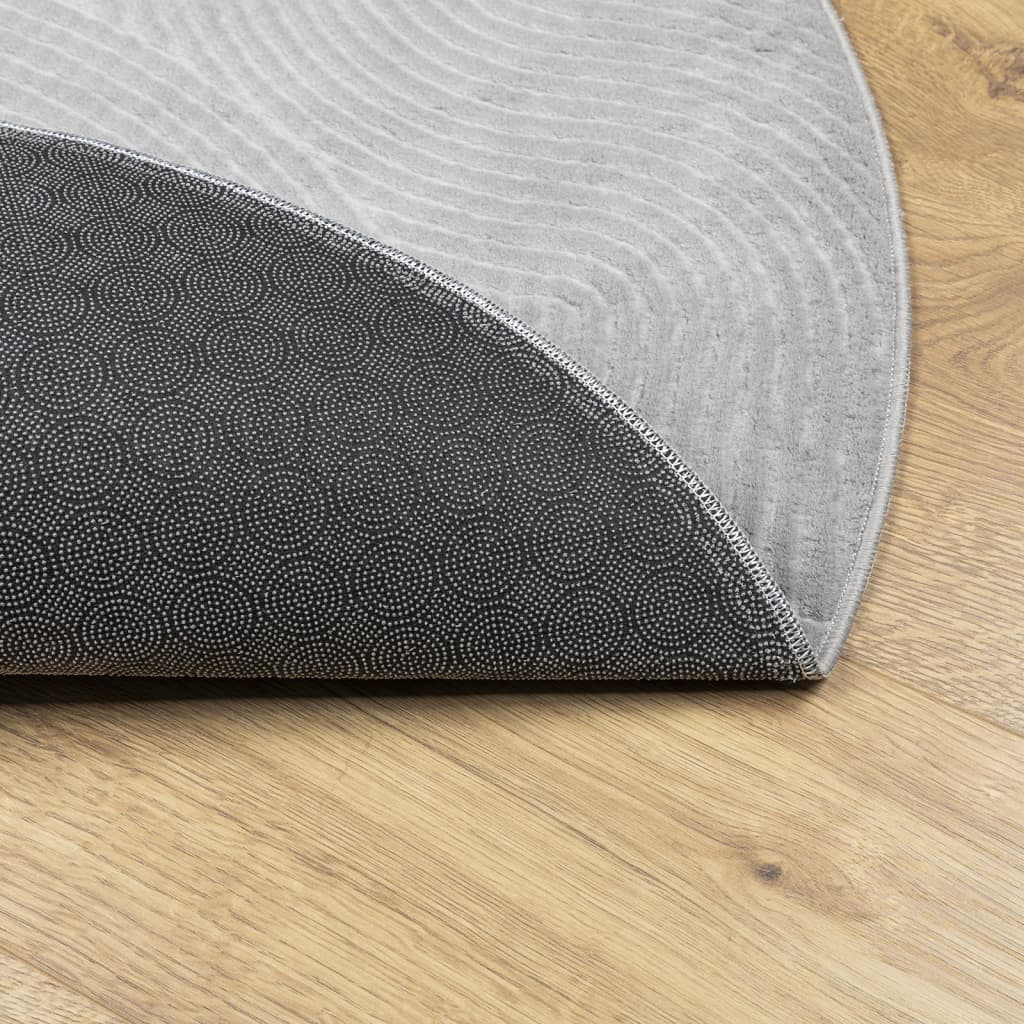 Rug IZA Short Pile Scandinavian Look Grey Ø 100 cm