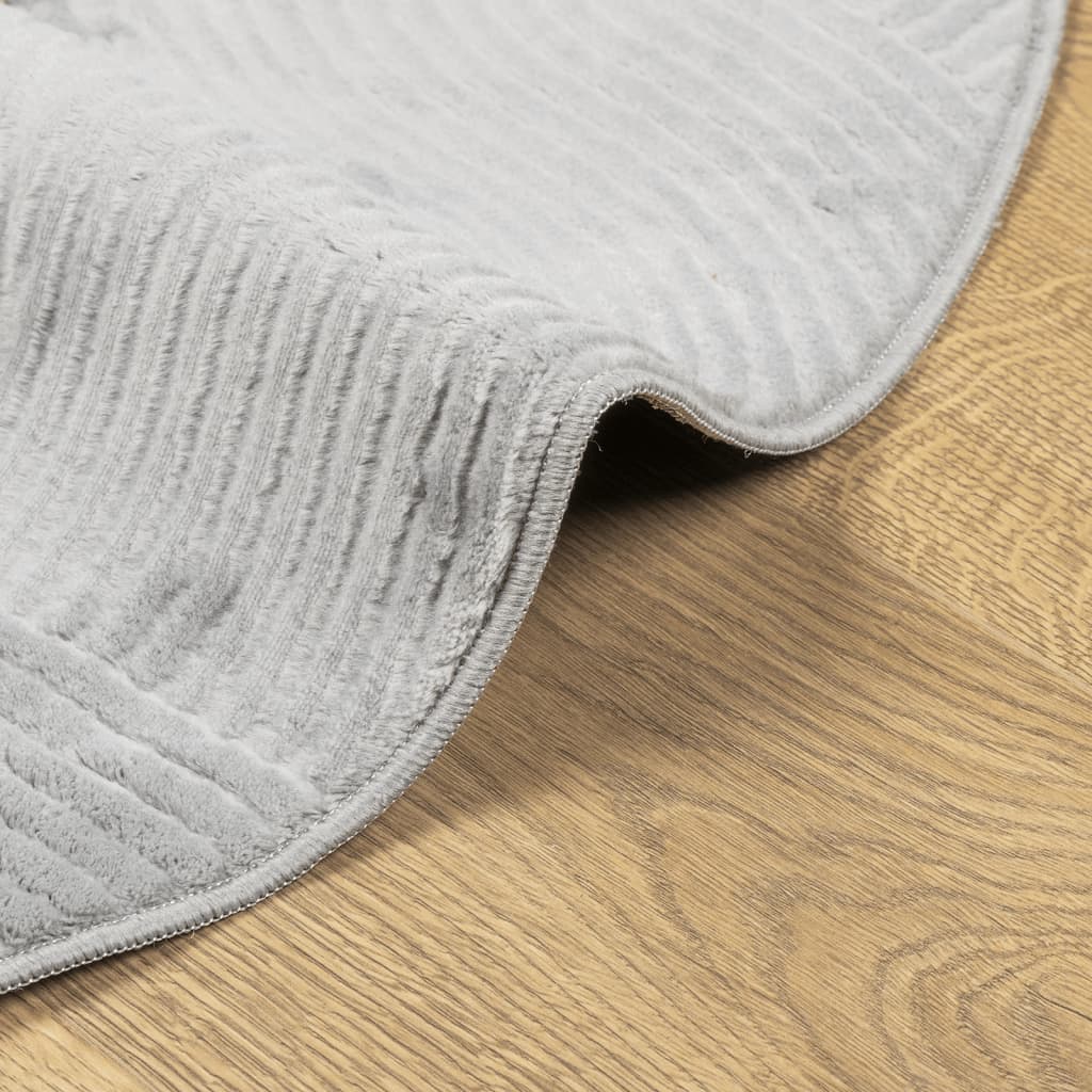 Rug IZA Short Pile Scandinavian Look Grey Ø 100 cm