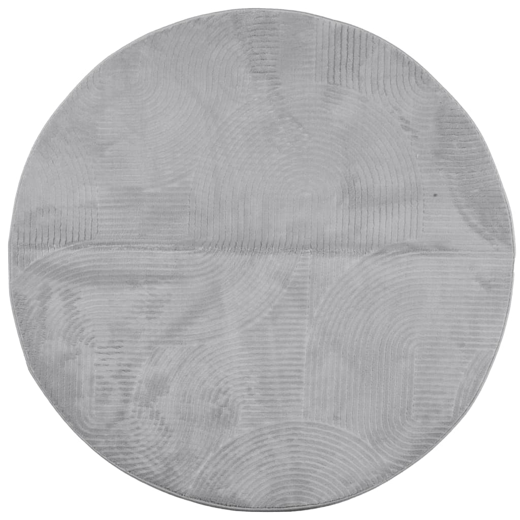 Rug IZA Short Pile Scandinavian Look Grey Ø 200 cm