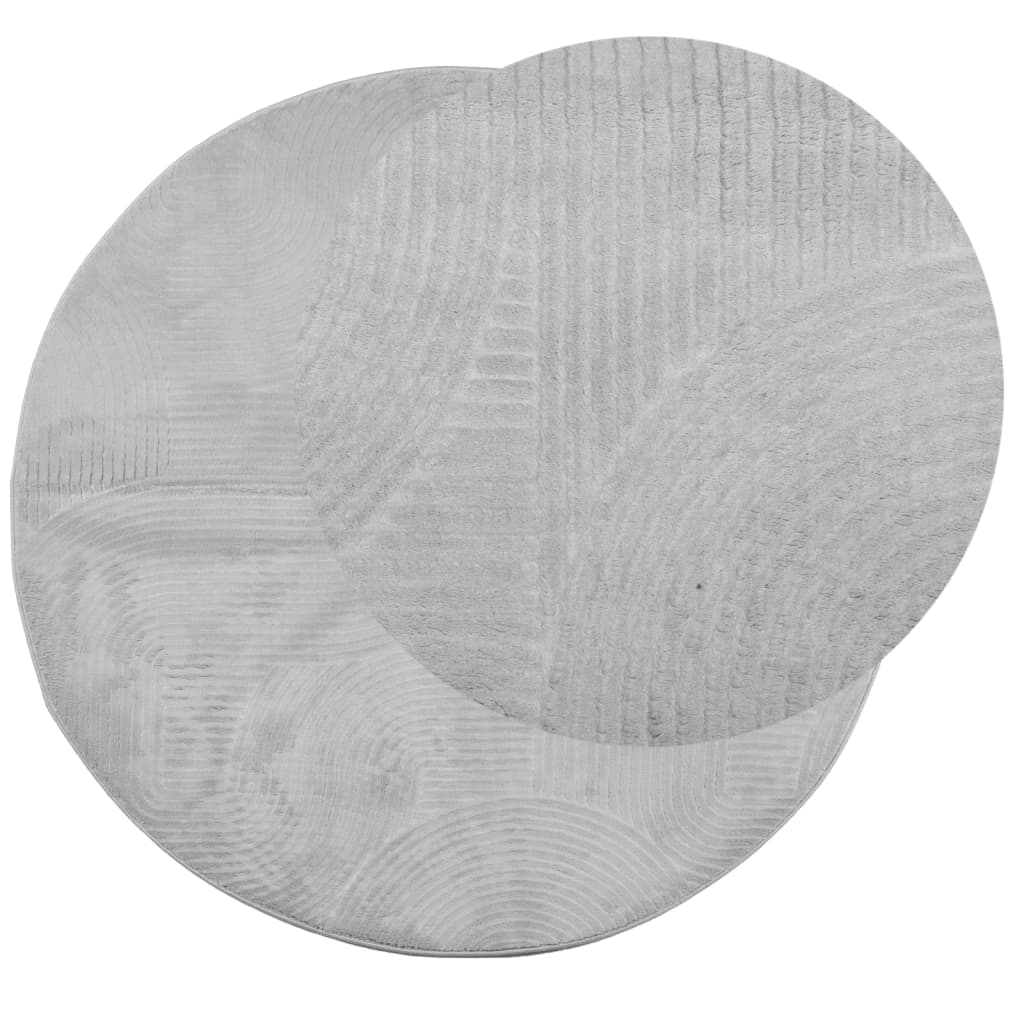 Rug IZA Short Pile Scandinavian Look Grey Ø 200 cm