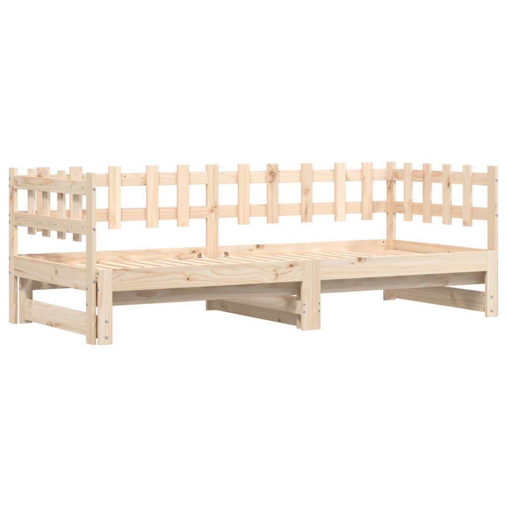 Pull-out Day Bed without Mattress 2x(80x200) cm Solid Wood