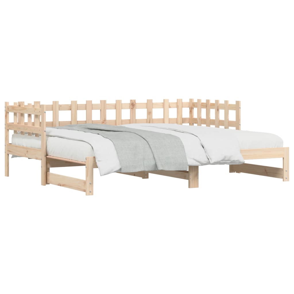 Pull-out Day Bed without Mattress 2x(80x200) cm Solid Wood