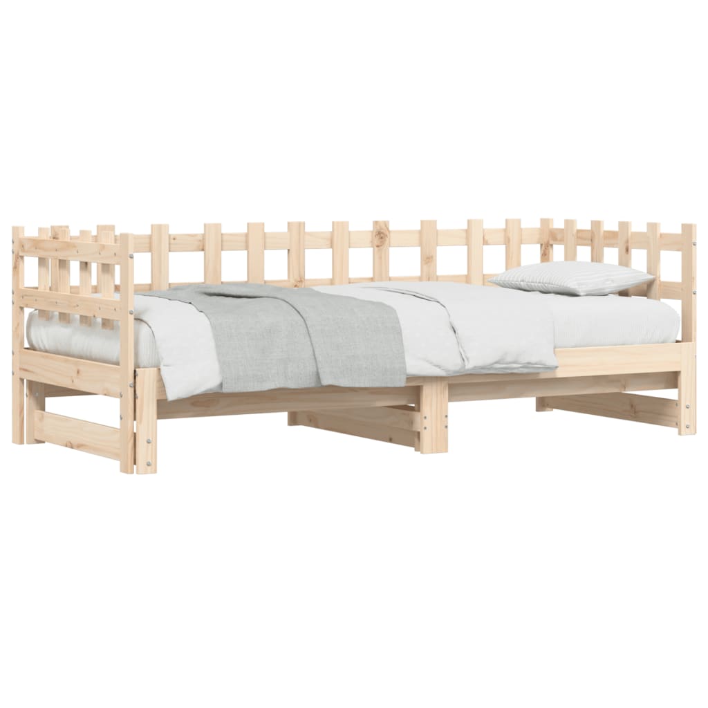 Pull-out Day Bed without Mattress 2x(80x200) cm Solid Wood