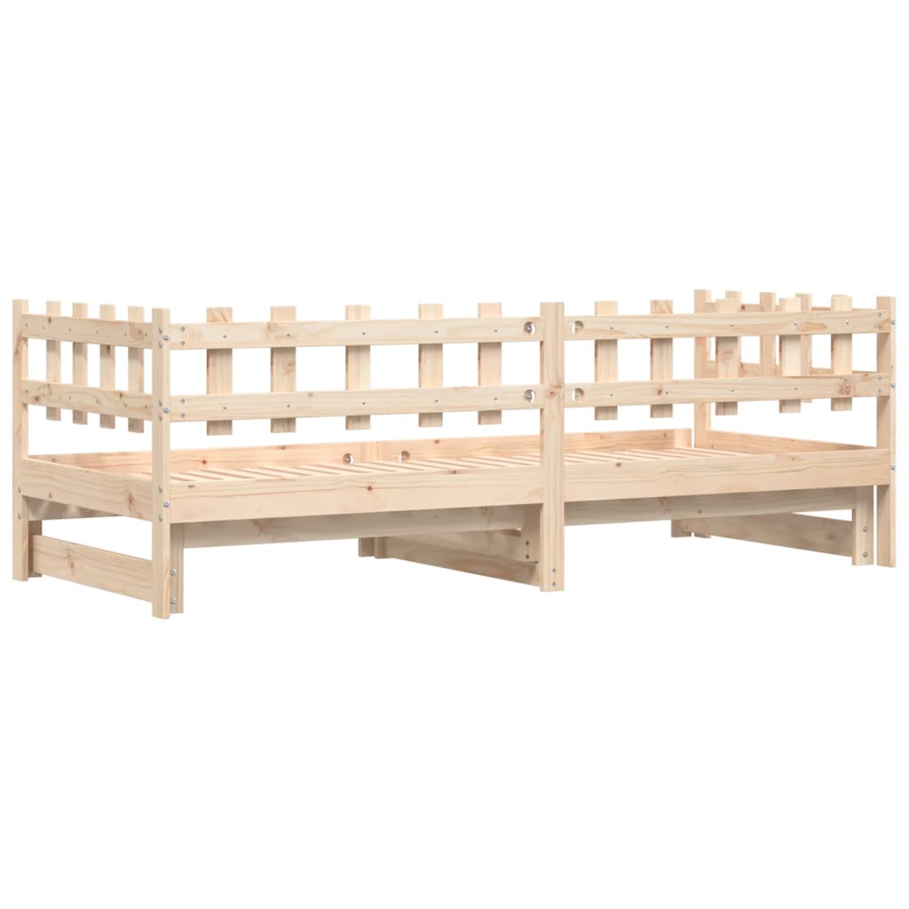 Pull-out Day Bed without Mattress 2x(80x200) cm Solid Wood