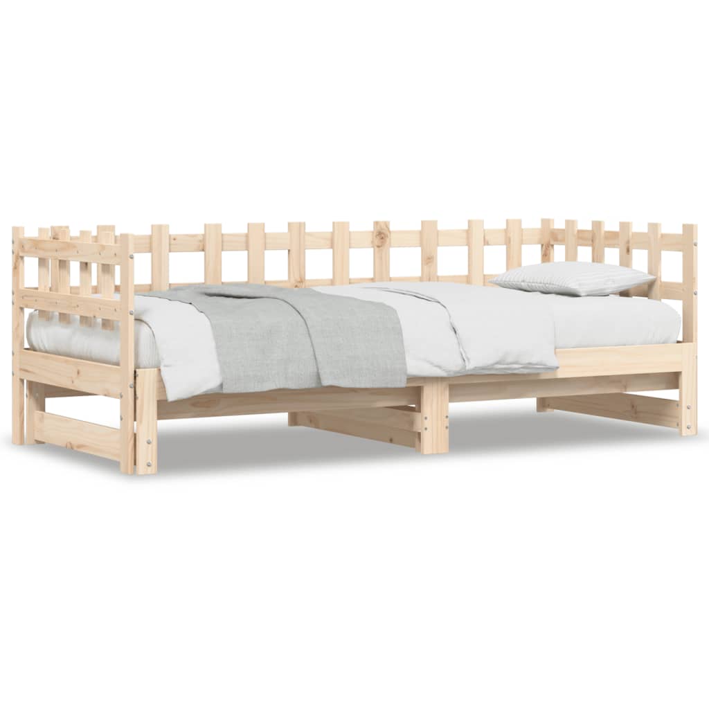 Pull-out Day Bed without Mattress 2x(90x200) cm Solid Wood