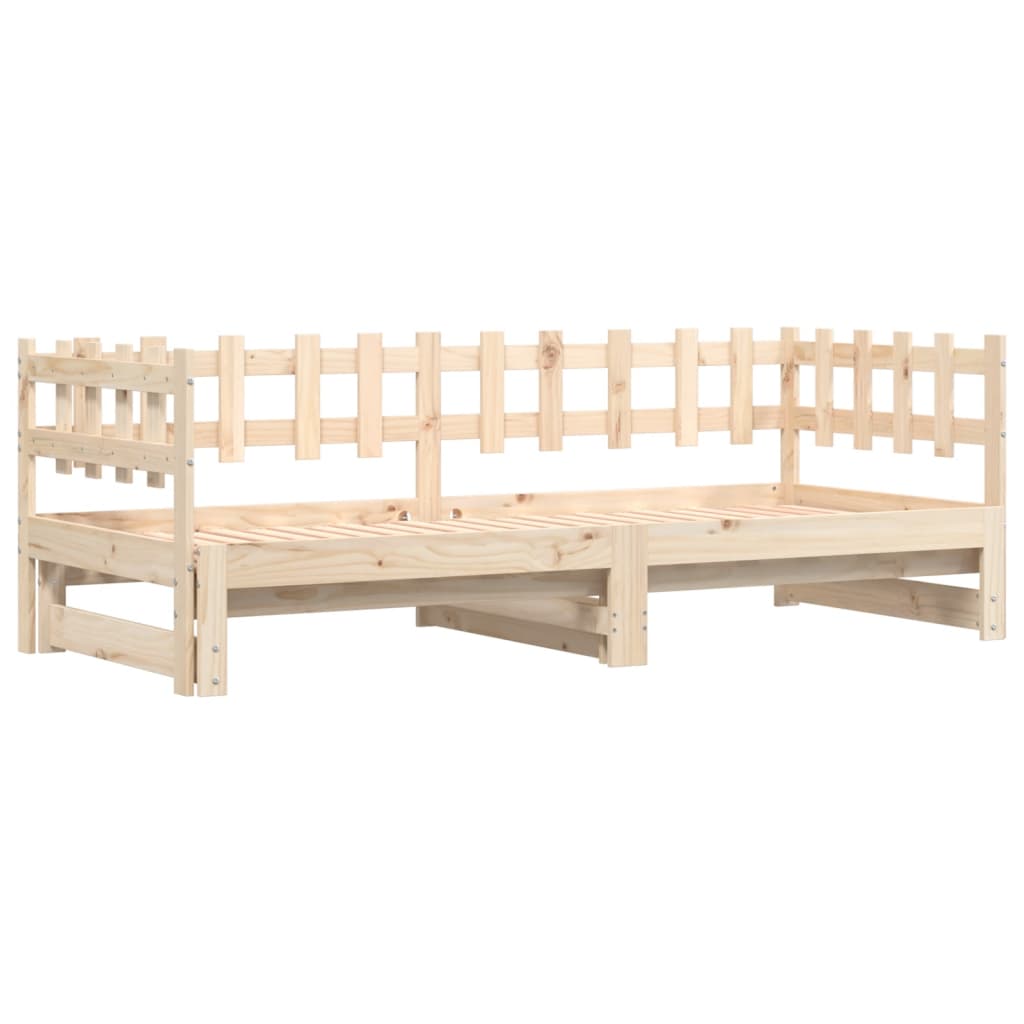 Pull-out Day Bed without Mattress 2x(90x200) cm Solid Wood