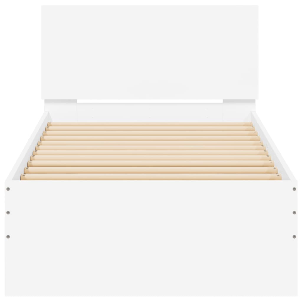Bed Frame without Mattress with Headboard White 90x190 cm Single