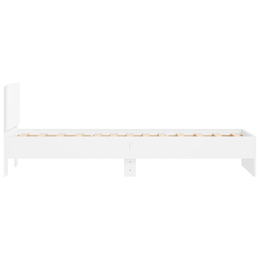 Bed Frame without Mattress with Headboard White 90x190 cm Single