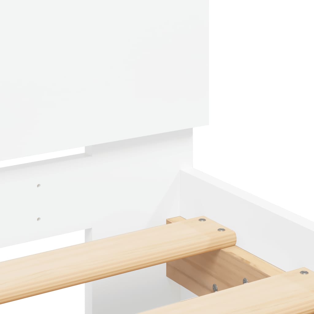 Bed Frame without Mattress with Headboard White 90x190 cm Single