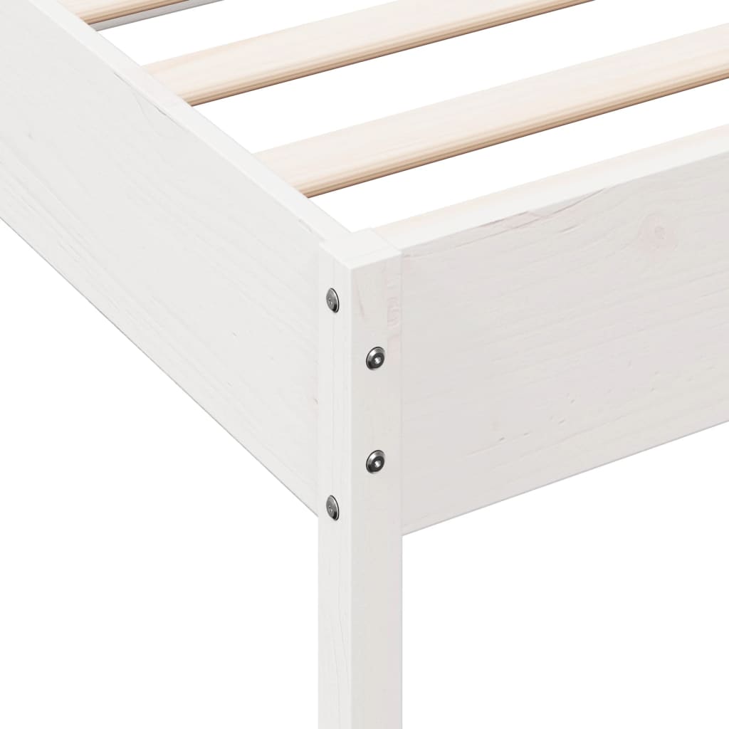 Bed Frame without Mattress White 90x190 cm Single Solid Wood Pine