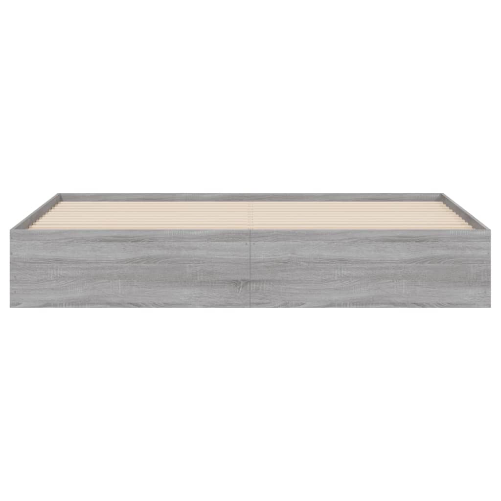 Bed Frame with Drawers without Mattress Grey Sonoma 160x200 cm