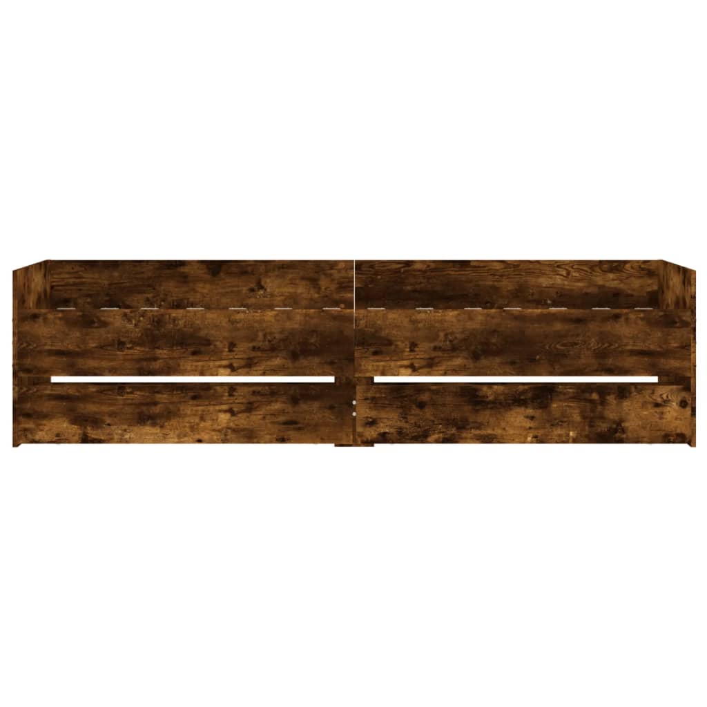 Bed Frame with Drawers without Mattress Smoked Oak 100x200 cm